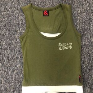 Dolce & Gabbana Long Beach Tank Top, Green/White